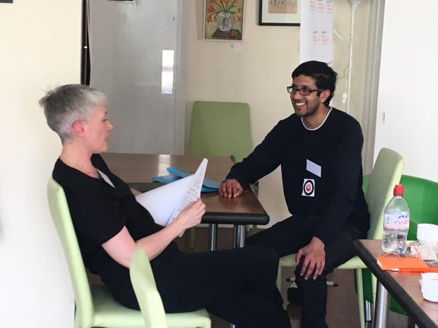 Young disabled in mock interview