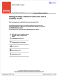 Feeling Disability: Theories of affects and critical disability studies